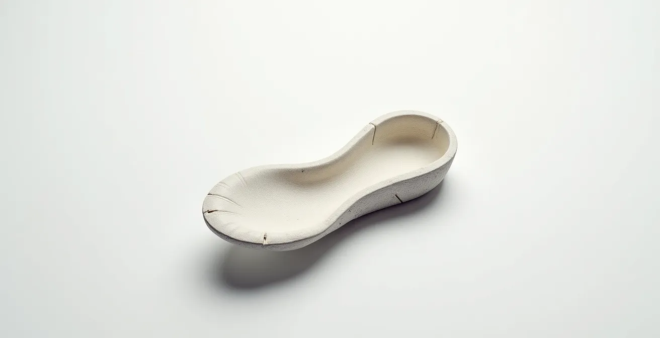 Détail de semelle en caoutchouc partiellement recyclé